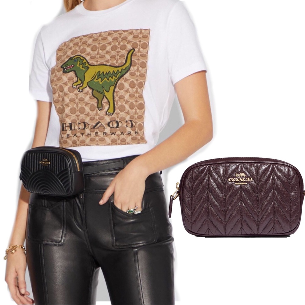 Coach Quilted Oxblood Belt Bag